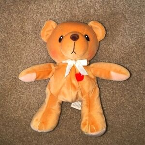 Plush Teddy Bear Toy - Orange vintage 1990s 1999 cherished moments cherish teddi
